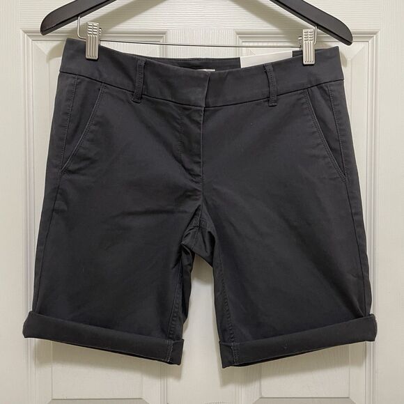 NEW Ann Taylor LOFT Bermuda Roll Shorts Khaki Chinos Dark Gray Sz 6 Petite NWT - Picture 3 of 11